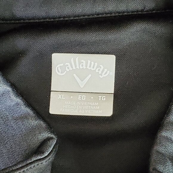 Callaway Mens XL Black & Gray Quarter-Zip Long Sleeve Pullover Golf Sweatshirt - Picture 6 of 7